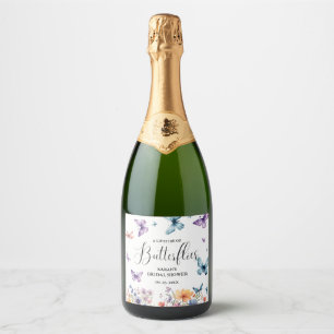Étiquettes Pour Bouteilles De Vin Mousseux Table de Fête des mariées à vie des papillons
