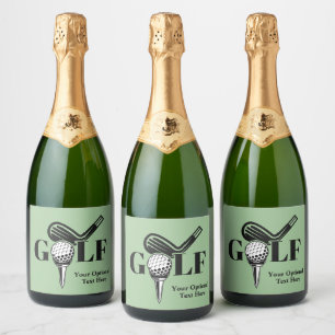 Étiquettes Pour Bouteilles De Vin Mousseux Texte personnalisé Golf
