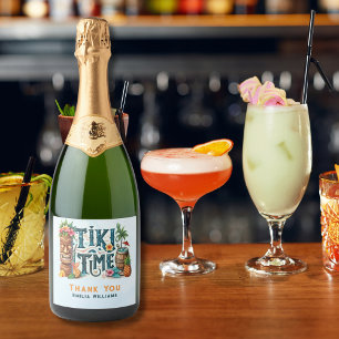 Étiquettes Pour Bouteilles De Vin Mousseux TIKI Party personnalisé