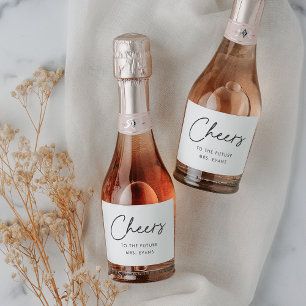 Étiquettes Pour Bouteilles De Vin Mousseux Toasts Modernes à la Future Mme Réception de Maria