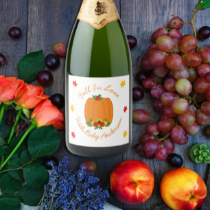 Étiquettes Pour Bouteilles De Vin Mousseux Tomber dans le Baby shower de l'amour