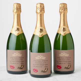 Étiquettes Pour Bouteilles De Vin Mousseux Too Glam To Care – Chic Quote