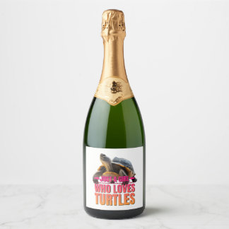 Étiquettes Pour Bouteilles De Vin Mousseux Tortue juste une fille qui aime les tortues