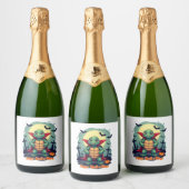 Étiquettes Pour Bouteilles De Vin Mousseux Tortue Shell-o-Ween (Bouteilles)
