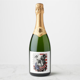 Étiquettes Pour Bouteilles De Vin Mousseux TOUS LES AMÉRICAINS Amateurs de CHIENS anglais bul