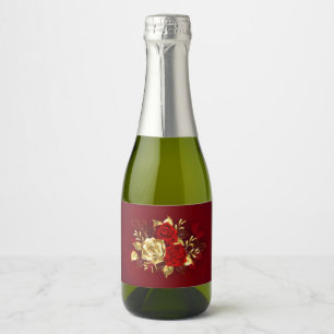 Étiquettes Pour Bouteilles De Vin Mousseux Trois Roses de bijoux