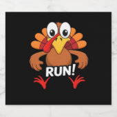 Étiquettes Pour Bouteilles De Vin Mousseux Turquie courir Thanksgiving en T-shirt classique (Étiquettes simples)