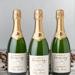 Étiquettes Pour Bouteilles De Vin Mousseux Un bébé brasse du Baby shower