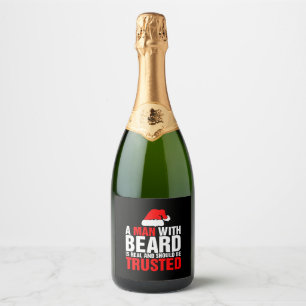 Étiquettes Pour Bouteilles De Vin Mousseux Un Homme Avec La Barbe Est Réel Et Devrait Être Co