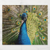 Étiquettes Pour Bouteilles De Vin Mousseux Un paon caché (Étiquettes simples)