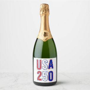 Étiquettes Pour Bouteilles De Vin Mousseux USA 250e anniversaire 1776-2026 Patriotique Améric