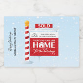 Étiquettes Pour Bouteilles De Vin Mousseux Vente de Noël immobilier (Étiquettes simples)