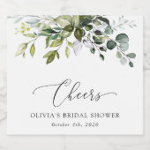 Étiquettes Pour Bouteilles De Vin Mousseux Verdure, Eucalyptus Feuilles, Boho, Fête des marié (Étiquettes simples)