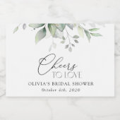 Étiquettes Pour Bouteilles De Vin Mousseux Verdure, Eucalyptus Feuilles, Boho, Fête des marié (Étiquettes simples)