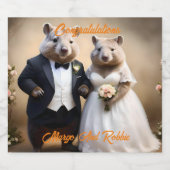 Étiquettes Pour Bouteilles De Vin Mousseux "Véritable Amour En Bas : Wombats Tying The Knot (Étiquettes simples)