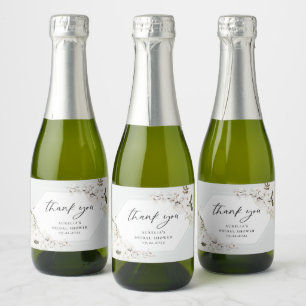 Étiquettes Pour Bouteilles De Vin Mousseux Vin L Élegant Bohème Floral Remerciement Pailletan