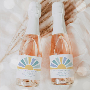 Étiquettes Pour Bouteilles De Vin Mousseux Voici Le Fils Baby shower Sunshine Faveurs