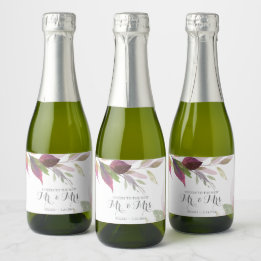 Étiquettes Pour Bouteilles De Vin Mousseux Watercolor Fall Foliage Réception de mariage