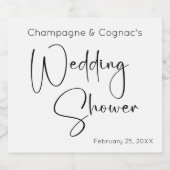 Étiquettes Pour Bouteilles De Vin Mousseux Wedding shower de script moderne (Étiquettes simples)