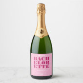 Étiquettes Pour Bouteilles De Vin Mousseux Week-end de Bachelorette Rose Clair Audacieux (Devant)