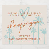 Étiquettes Pour Bouteilles De Vin Mousseux Week-end de célibataire tropical drôle (Étiquettes simples)