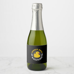 Étiquettes Pour Bouteilles De Vin Mousseux Whisperer de canard en caoutchouc