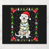 Étiquettes Pour Bouteilles De Vin Mousseux White Boxer Dog Ugly Christmas Sweater Funny Xmas (Étiquettes simples)