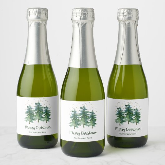 Étiquettes Pour Bouteilles De Vin Mousseux Winter Forest Merry Christmas Company (Bouteilles)