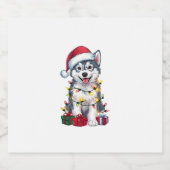Étiquettes Pour Bouteilles De Vin Mousseux Xmas Lighting Santa Hat (Étiquettes simples)