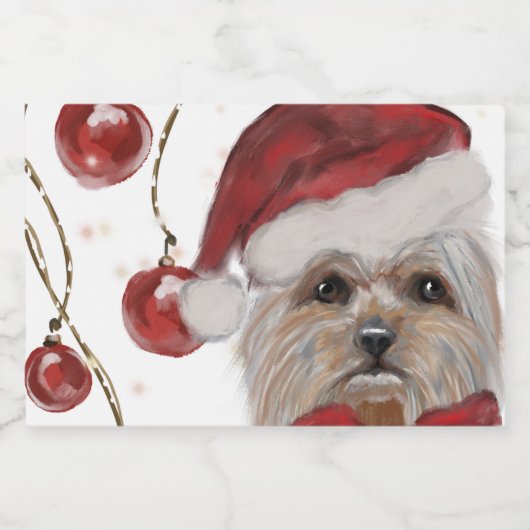 ÉTIQUETTES POUR BOUTEILLES DE VIN MOUSSEUX YORKSHIRE TERRIER  (Étiquettes simples)