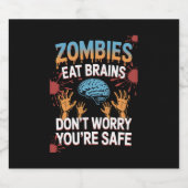 Étiquettes Pour Bouteilles De Vin Mousseux Zombie d'Halloween (Étiquettes simples)