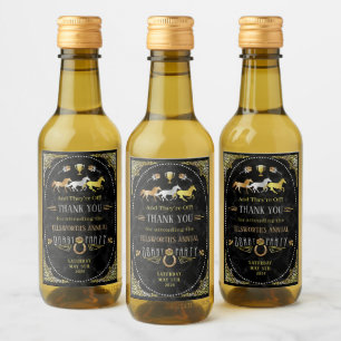 Étiquettes Pour Bouteilles De Vin Or de noir d'art déco de partie de jour de Derby
