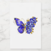 Étiquettes Pour Bouteilles De Vin Papillon saphir à fleurs (Étiquettes simples)