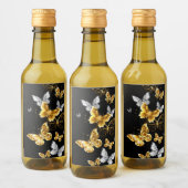 Étiquettes Pour Bouteilles De Vin Papillons blancs et dorés (Bouteilles)