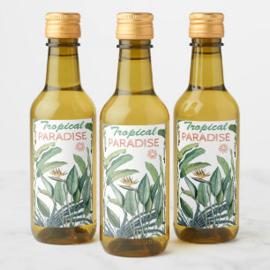 Étiquettes Pour Bouteilles De Vin Paradis tropical vert de la Jungle