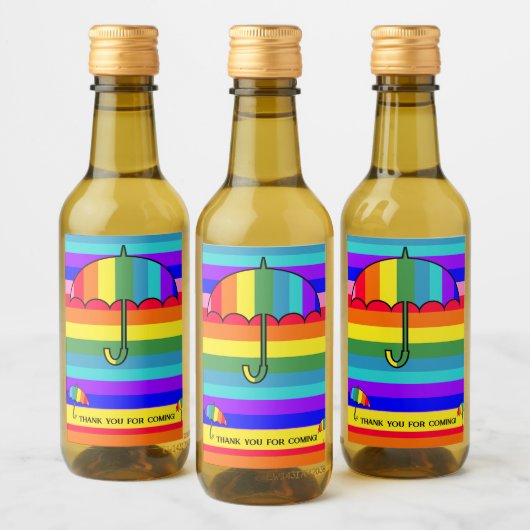 Étiquettes Pour Bouteilles De Vin Parapluies arc-en-ciel (Bouteilles)