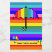 Étiquettes Pour Bouteilles De Vin Parapluies arc-en-ciel (Étiquettes simples)