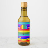 Étiquettes Pour Bouteilles De Vin Parapluies arc-en-ciel (Devant)
