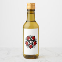 Pentagramme aux roses rouges