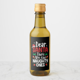 Étiquettes Pour Bouteilles De Vin Père Noël Ils Sont Vilains Un Match De Noël
