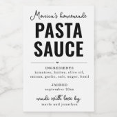Étiquettes Pour Bouteilles De Vin Personalized Homemade Pasta Sauce Label (Étiquettes simples)