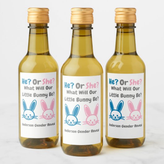 Étiquettes Pour Bouteilles De Vin Petit Bunny Gender Reveal (Bouteilles)