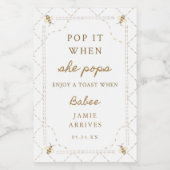 Étiquettes Pour Bouteilles De Vin Petite Abeille Pop It When She Pops Faveurs (Étiquettes simples)