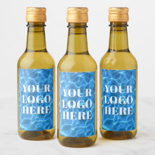 Étiquettes Pour Bouteilles De Vin Photo de piscine bleue aquatique pour votre logo