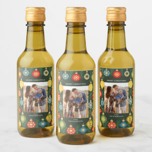 Étiquettes Pour Bouteilles De Vin Photo d'ornement de sapin de Noël vintage