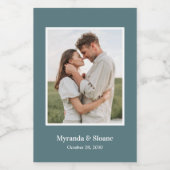 Étiquettes Pour Bouteilles De Vin Photo Engagement Party Turquoise (Étiquettes simples)