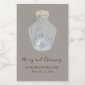 Étiquettes Pour Bouteilles De Vin Plage thème "Notre mariage" avec Shells Mini (Étiquettes simples)