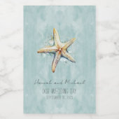 Étiquettes Pour Bouteilles De Vin Plage Thème "Notre Mariage" Mini (Étiquettes simples)