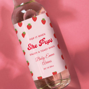 Étiquettes Pour Bouteilles De Vin Pop it quand elle Pops Berry Sweet Baby shower Min