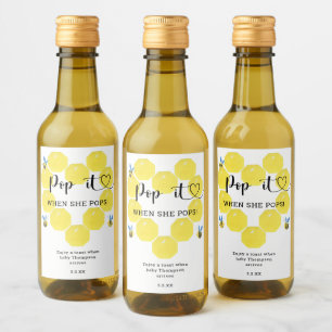 Étiquettes Pour Bouteilles De Vin Pop it When She Pops Honey Bee Baby shower